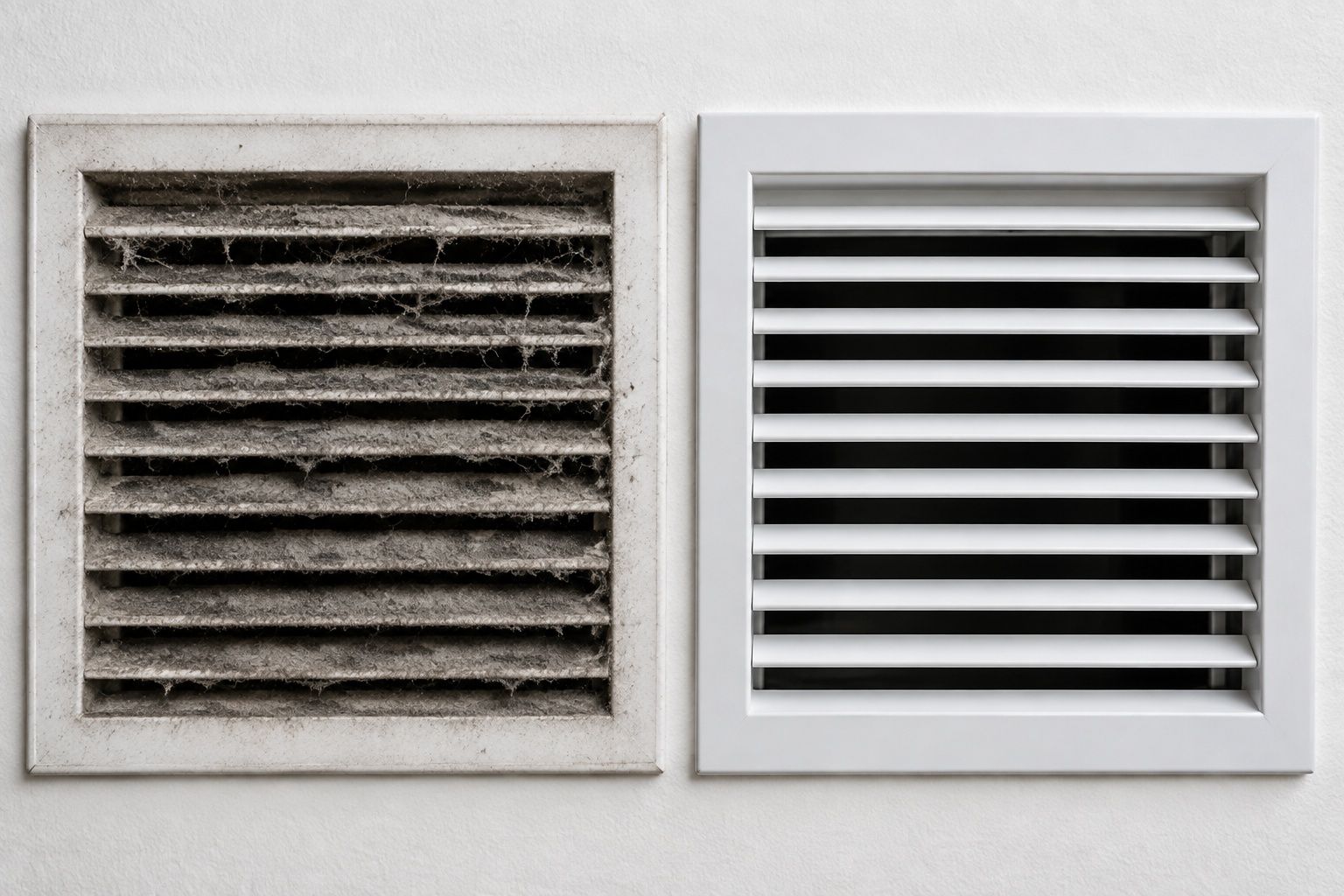 AC duct cleaning — before